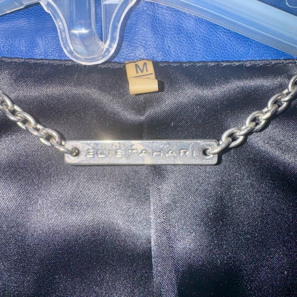 Elie Tahari Vibrant Blue Leather Jacket - Picture 7 of 11